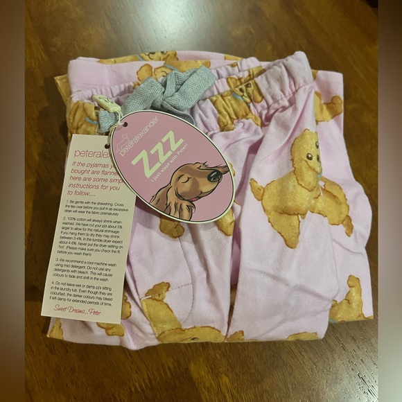 ππ Peter Alexander Pink PJ Pants ππ Fluffy Dog Bottoms Size Medium (12) BNWT - Picture 4 of 7